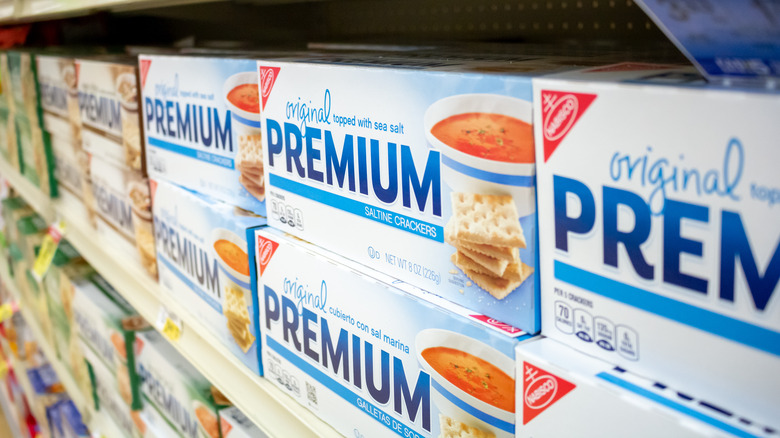Shelf of Premium Saltines