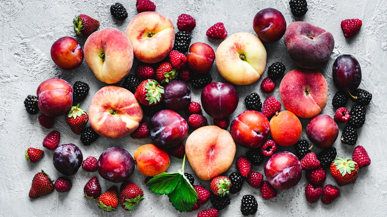 Variety of fruit and berries