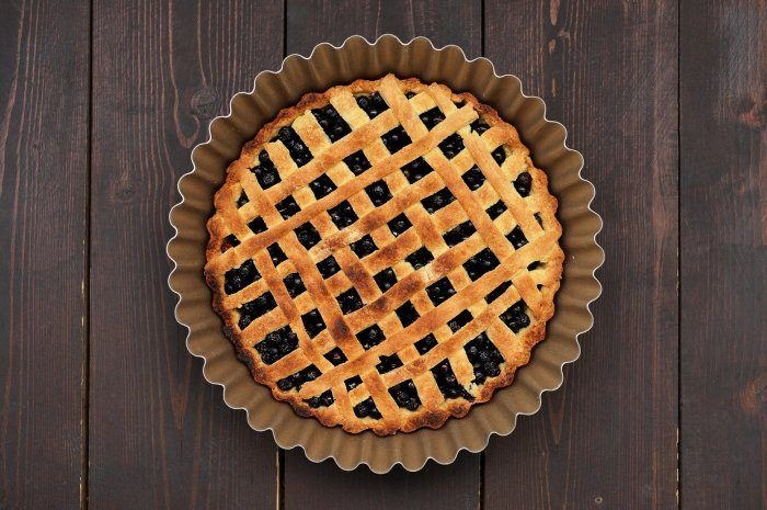 Lattice-Top Blueberry Pie