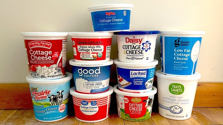 Assorted cottage cheese brands