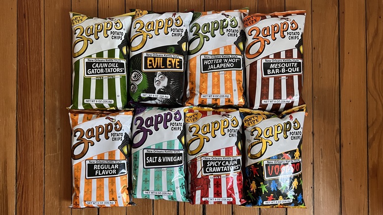 Eight bags of Zapp's