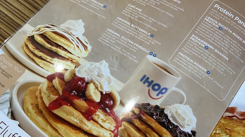 IHOP pancake menu