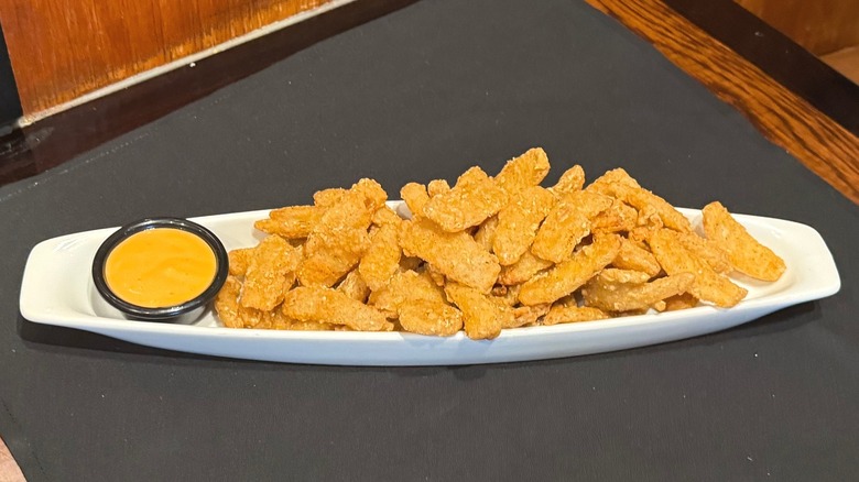 Texas Tonion from LongHorn Steakhouse on black napkin