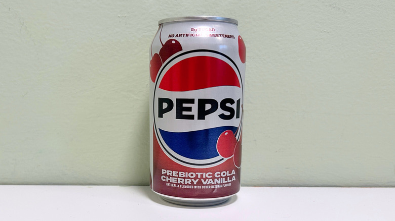 A can of Pepsi Cherry Vanilla Prebiotic Cola