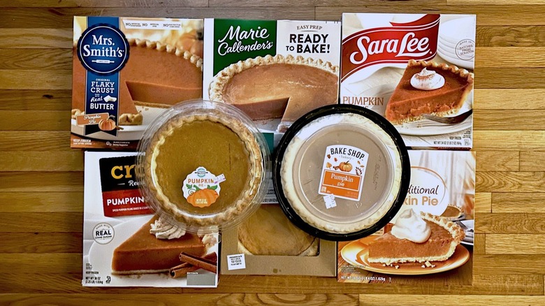 Assorted pumpkin pie brands