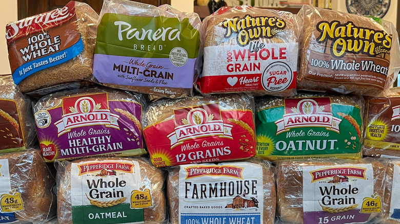 Loaves of whole grain bread