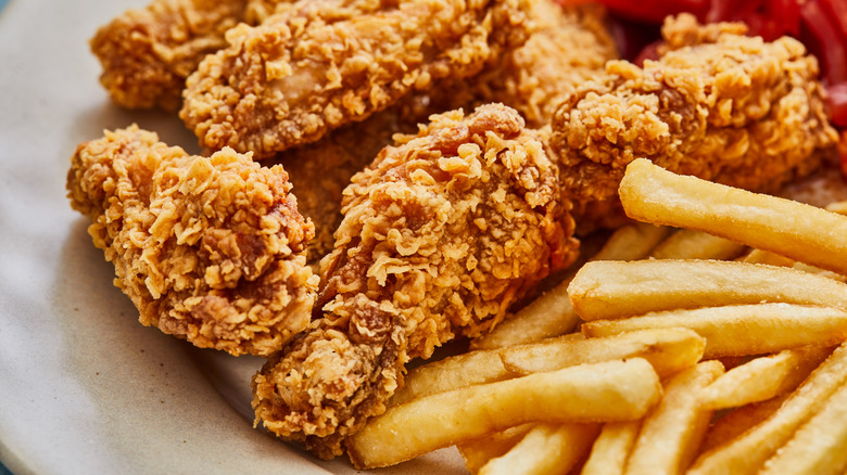Fried chicken and french fries
