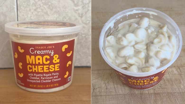 Container of TJ's mac & cheese