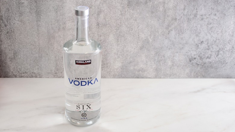 bottle of Kirkland American vodka
