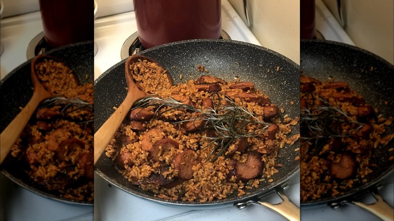 Bloody mary rice and sausage