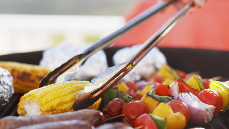 various vegetables on grill