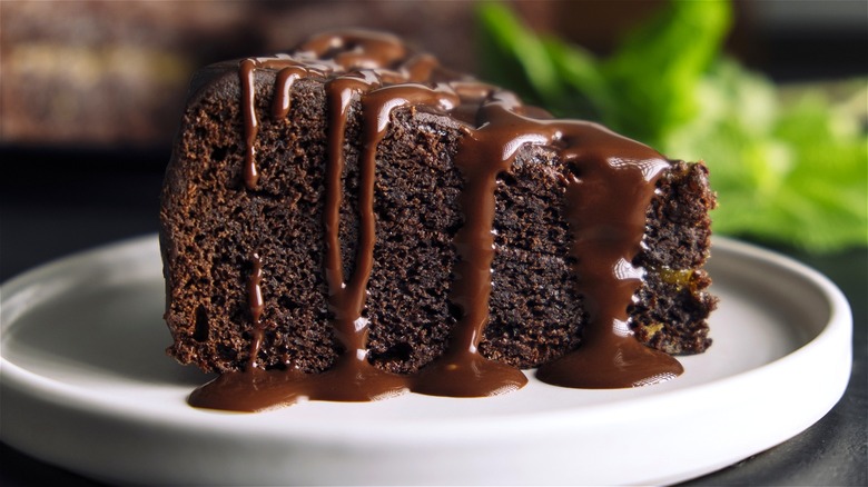 Slice of chocolate cake