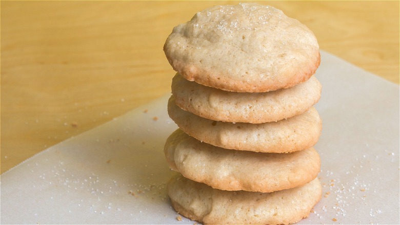 Stack of plain sugar cookies 