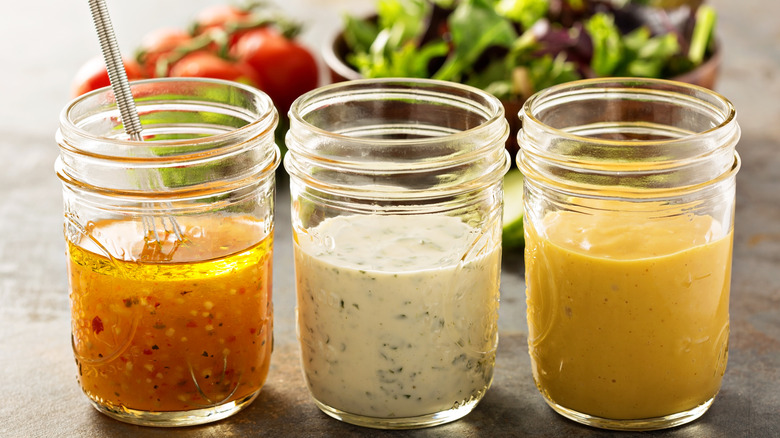 homemade salad dressings in jars 