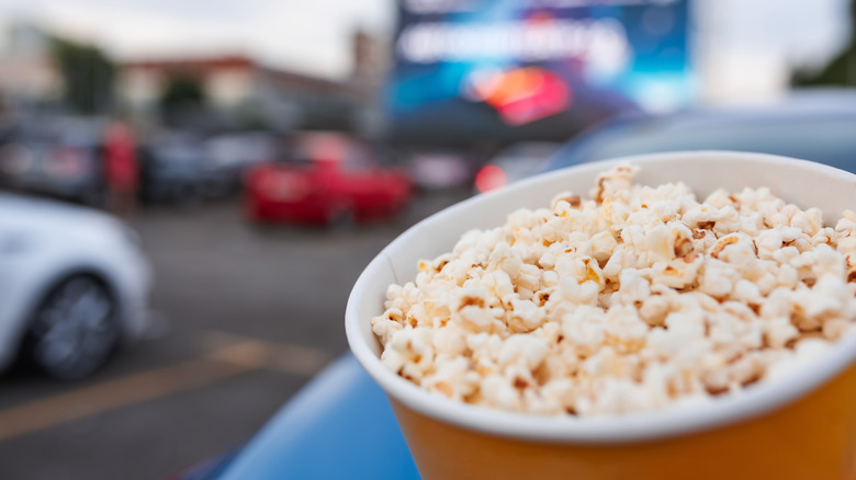 bowl of popcorn at drive-in