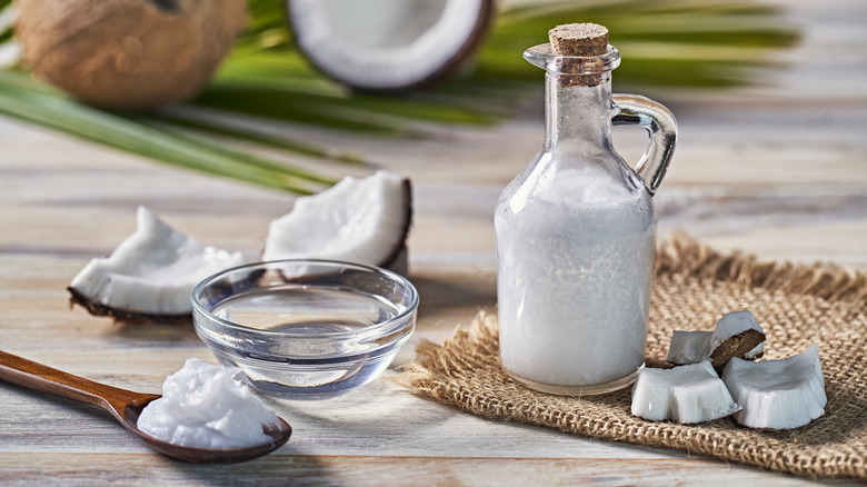 fresh coconut and coconut oil