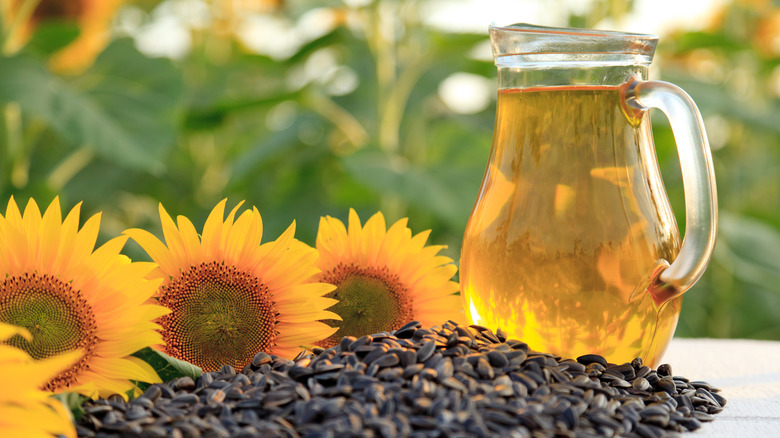 sunflowers and sunflower oil