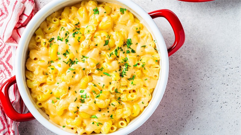 Pot of macaroni and cheese