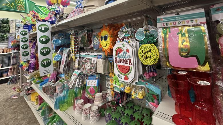 summer party items at dollar tree