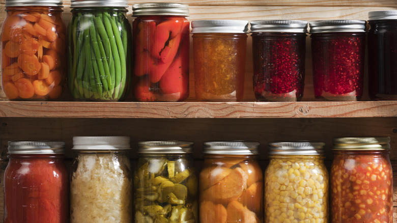 jars of canned foods