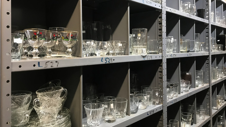 thrift store dishware section