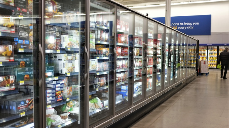 Frozen food section at Walmart location