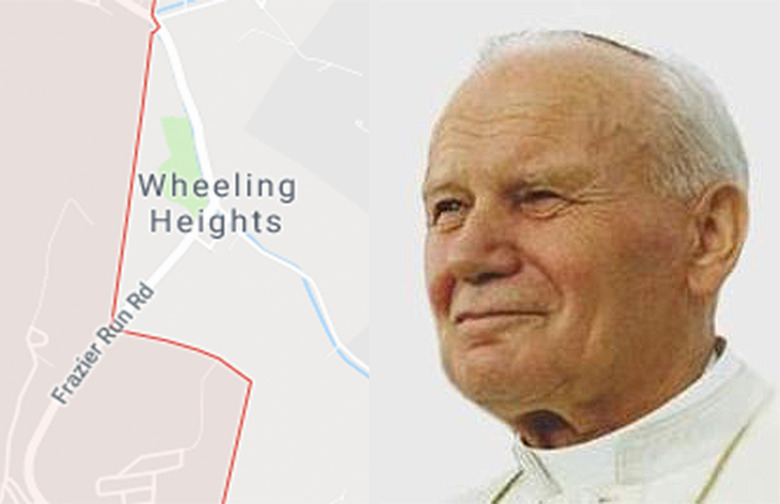 West Virginia: Pope John Paul II Outside a Restaurant, Wheeling