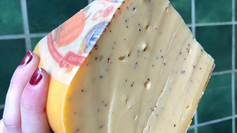 Slice of pumpkin spice Gouda