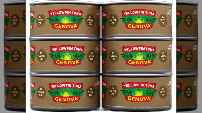 Six cans of Genova Yellowfin Tuna in Olive Oil