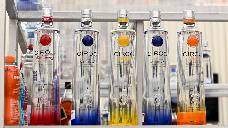 bottles of different types of ciroc vodka