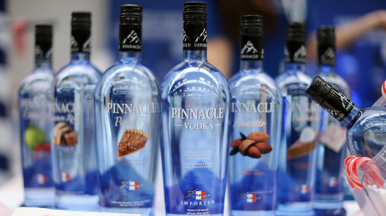 bottles of different types of pinnacle vodka