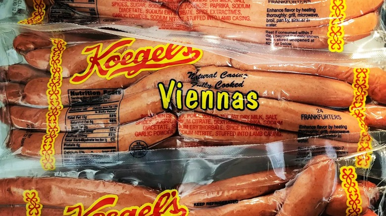 Packages of Koegel's Viennas frankfurters