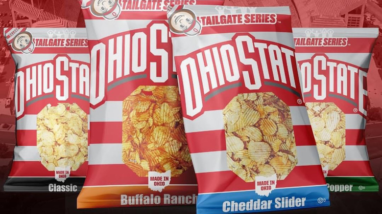 bags of Ohio State branded Ballreich's chips