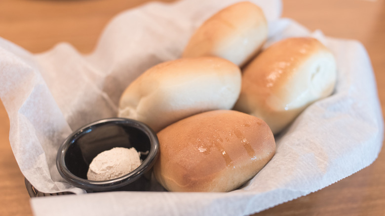 Texas Roadhouse rolls with cinnamon honey butter