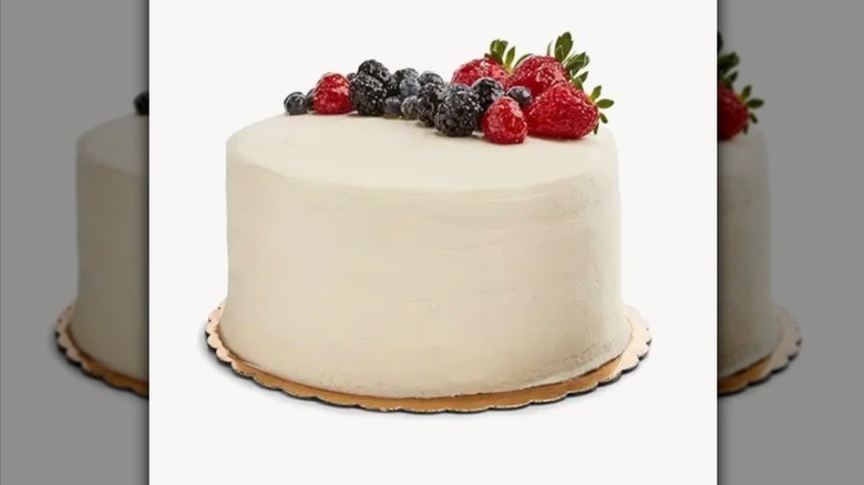 Berry Chantilly Cake on white background