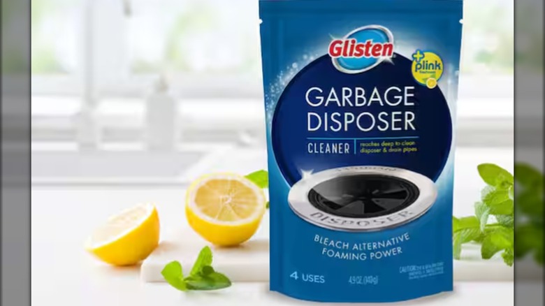 garbage disposal cleaning product on counter