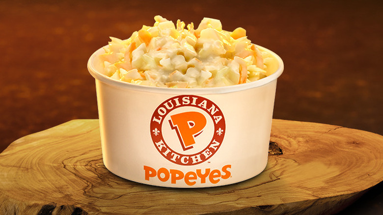 Cup of Popeyes coleslaw