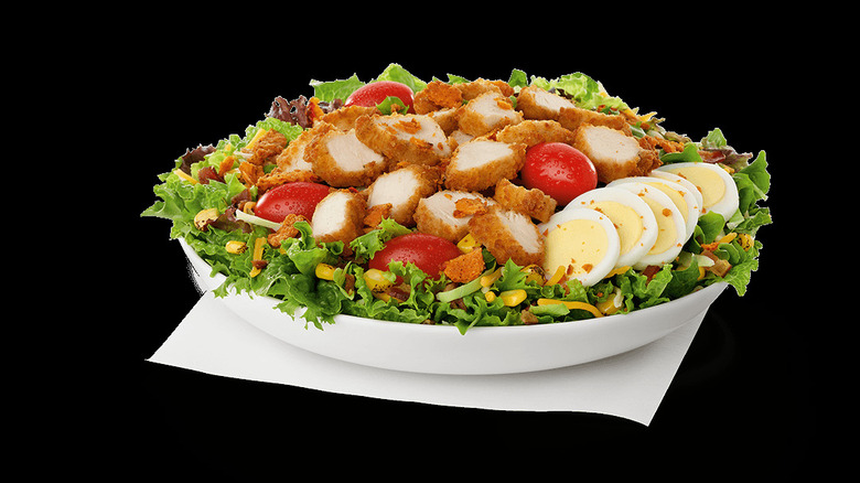 Chick-fil-A Cobb salad on black background
