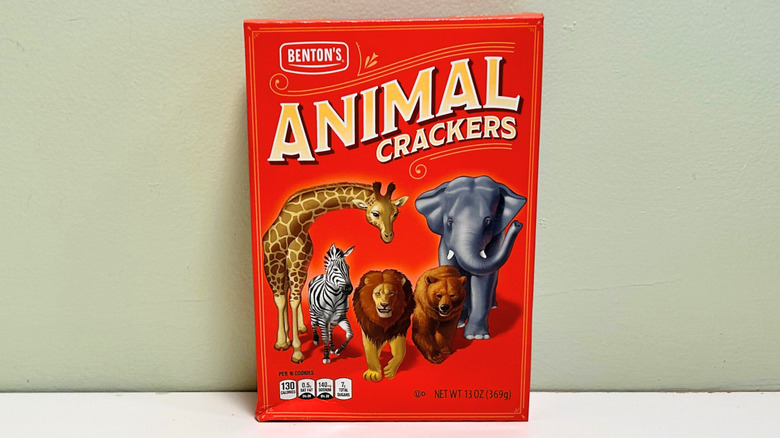 A box of Benton's Animal Crackers