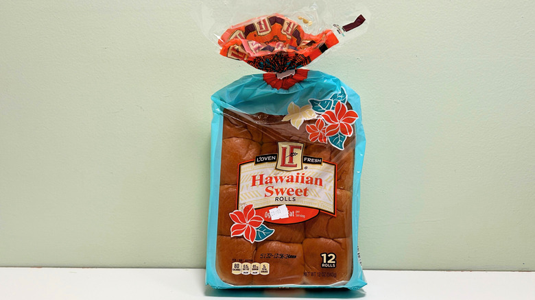 A bag of L'oven Hawaiian Sweet Rolls