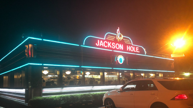 Exterior signage of Jackson Hole Diner in Englewood