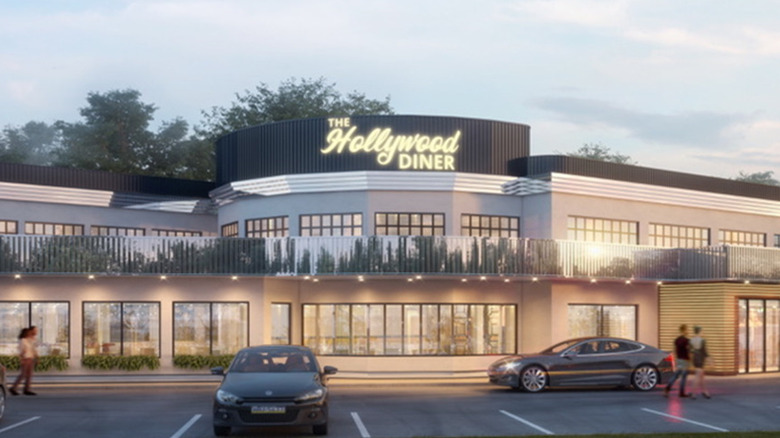 Exterior of The Hollywood Diner and Bar in Woodbury Heights