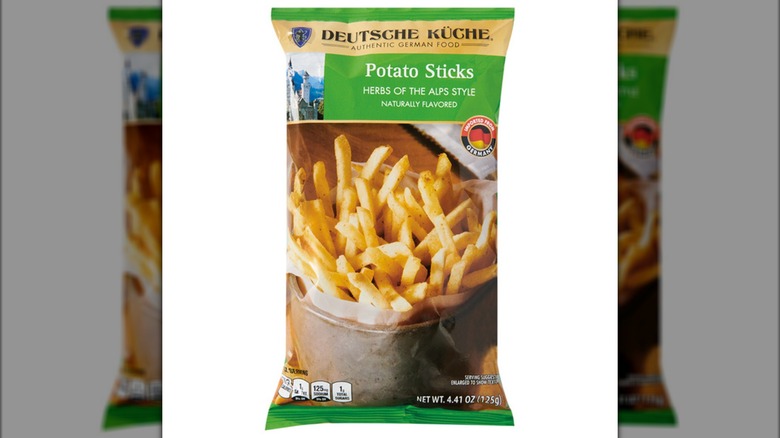 A bag of Deutsche Küche Herbs of the Alps Potato Sticks