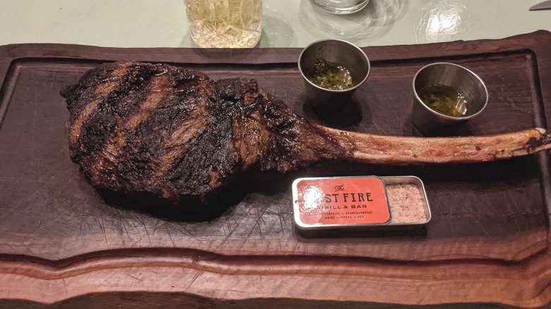 Wagyu tomahawk on board