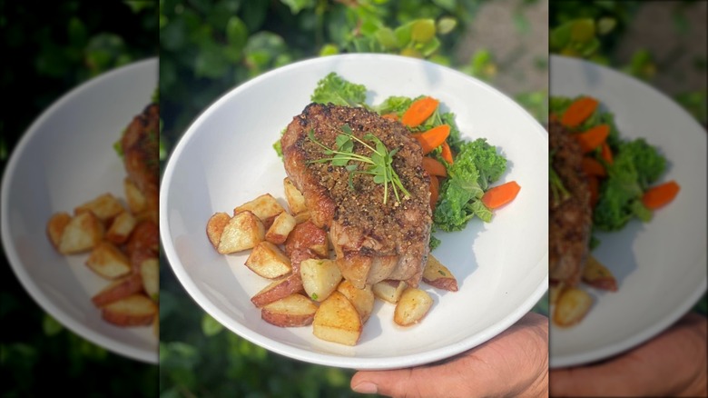 Cracked pepper New York strip