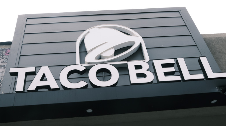 grey Taco Bell sign