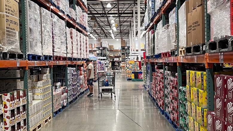 Shopper in a Costco aisle