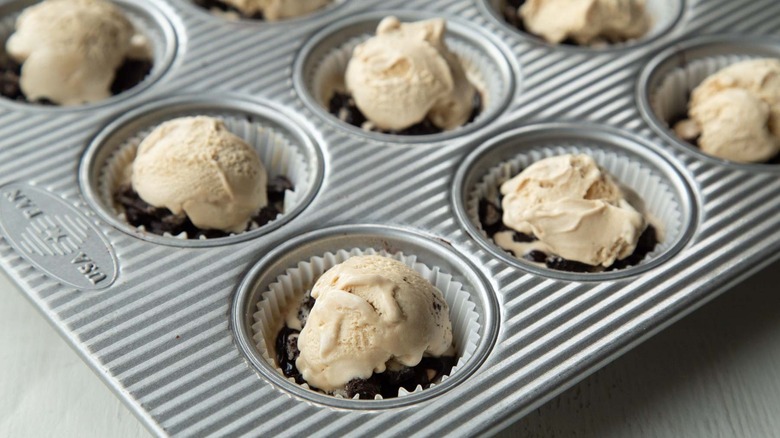 ice cream in muffin cups