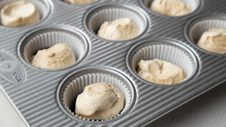 ice cream in muffin cups