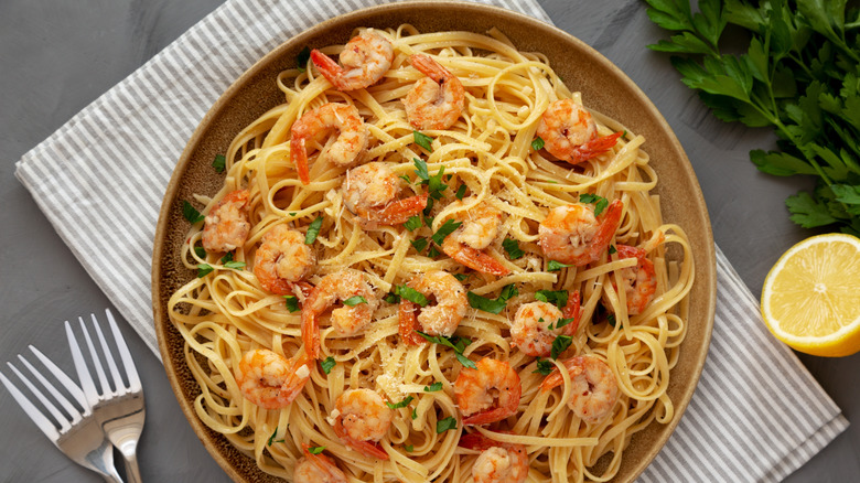 Shrimp scampi pasta